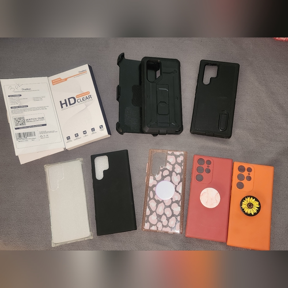 7 Samsung S22 Ultra cases and 5 screen film with camera protectors